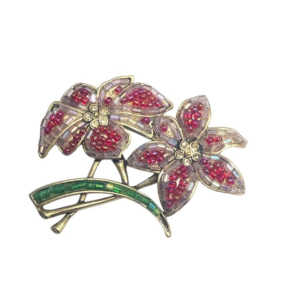 Vintage Liz‎ Claiborne Flower Cluster Brooch Beads